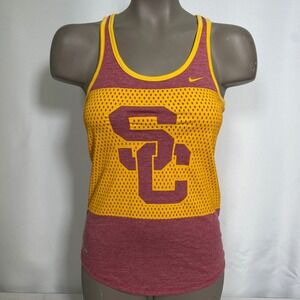 USC Trojans NCAA Go Trojans Nike Dri-FIT Cardinal Racerback Tank Top Women's XS